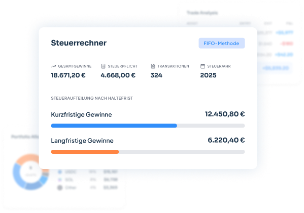 Dashboard für Krypto-Steuerberichte von CoinTracking